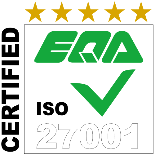 ISO/IEC 27001認証マーク（EQA登録番号IA250674）